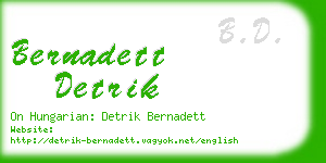 bernadett detrik business card